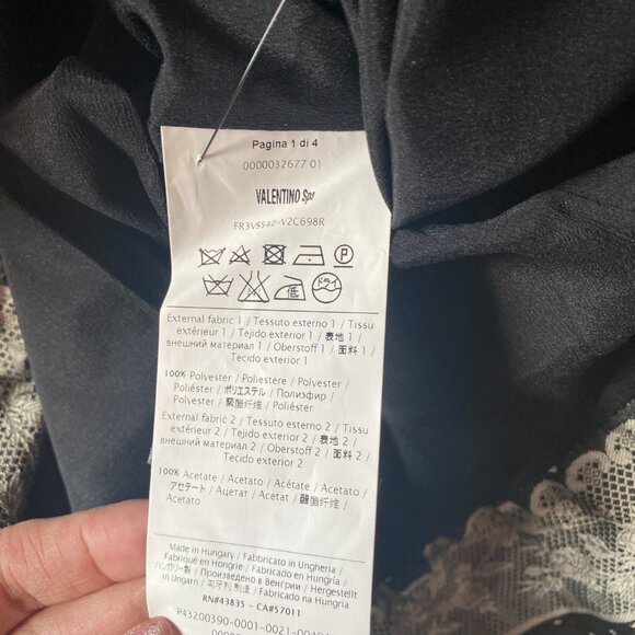 NWT $1500 Red Valentino Black Floral Puffer Circle Dress Size 6 - Picture 5 of 5